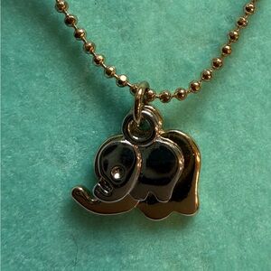 Charming Charlie Gold Plated Mom and Baby Elephant Pendant Necklace